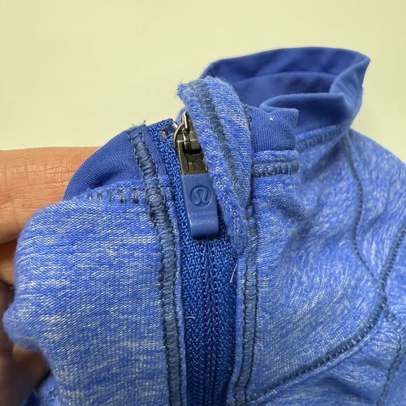 Lululemon Pace Pusher 1/2 Zip Size 4 Blue Pullover Jacket Long Sleeve Pockets - Picture 7 of 12